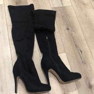 Forever 21 thigh high heel boot